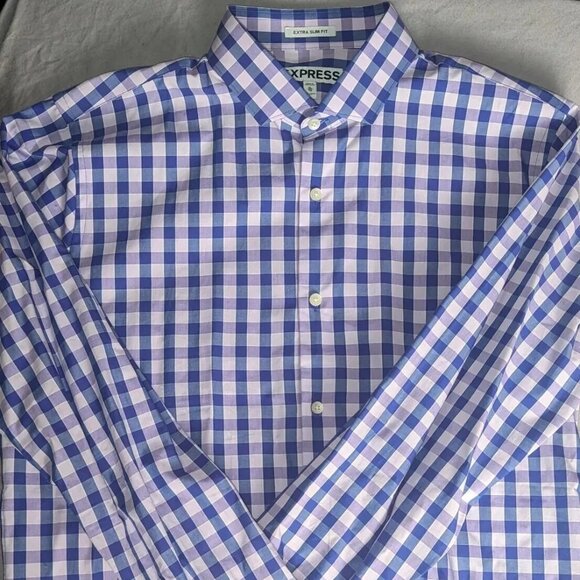 Lot of 5 Men’s XL Dress Shirts – Banana Republic & Express Plaid | Pre-Owned - Picture 5 of 6